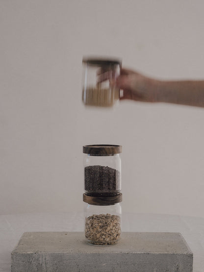 Glass Storage Jar | Natural Wooden Lid