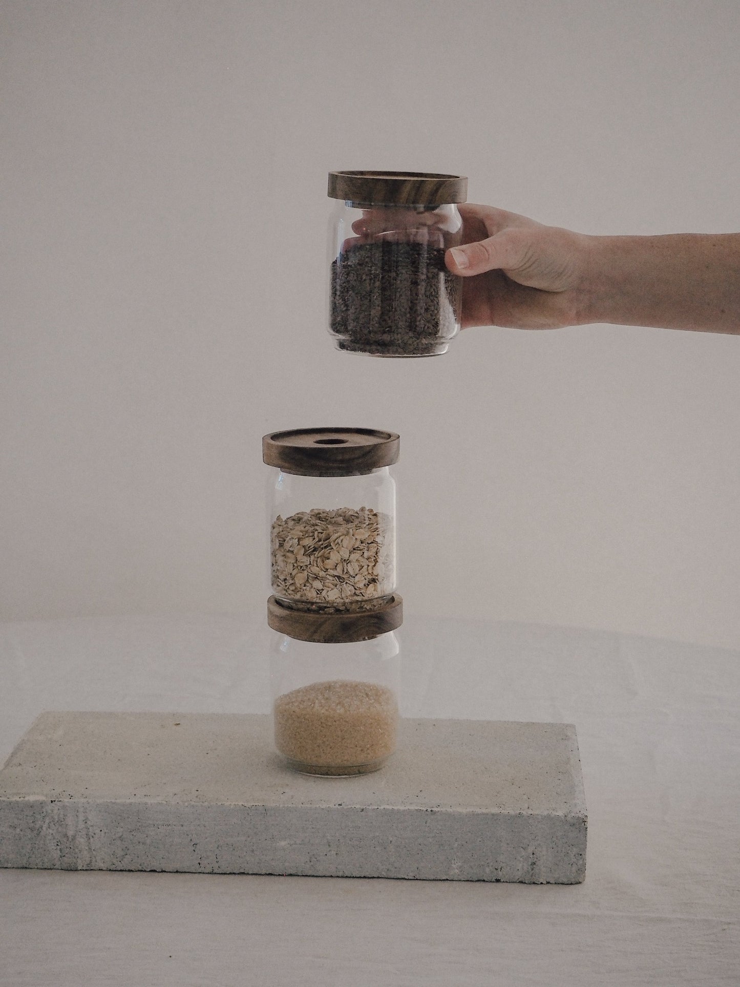 Glass Storage Jar | Natural Wooden Lid