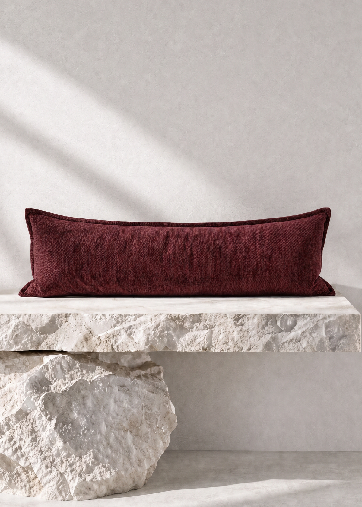 Velvet Lumbar Cushion - Ruby
