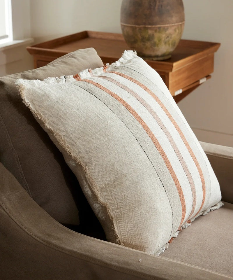 Riviera Stripe Linen Cushion Cover