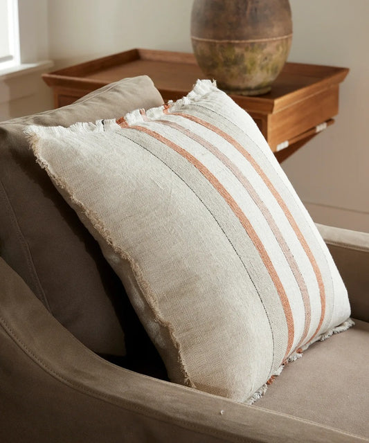 Riviera Stripe Linen Cushion Cover