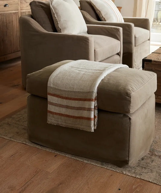 Riviera Stripe Linen Throw