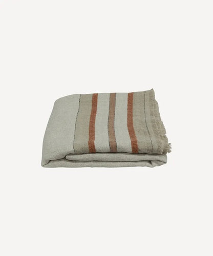 Riviera Stripe Linen Throw