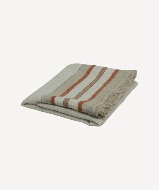 Riviera Stripe Linen Throw