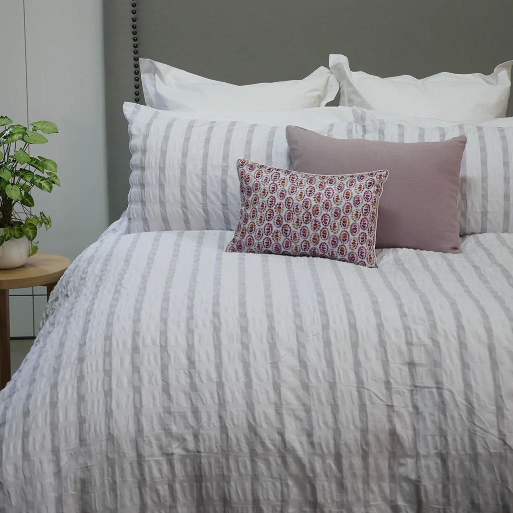 Stockholm Duvet Cover Set | Grey & White Stripe