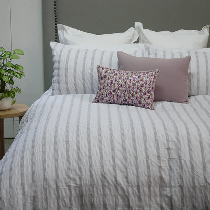 Stockholm Duvet Cover Set | Grey & White Stripe