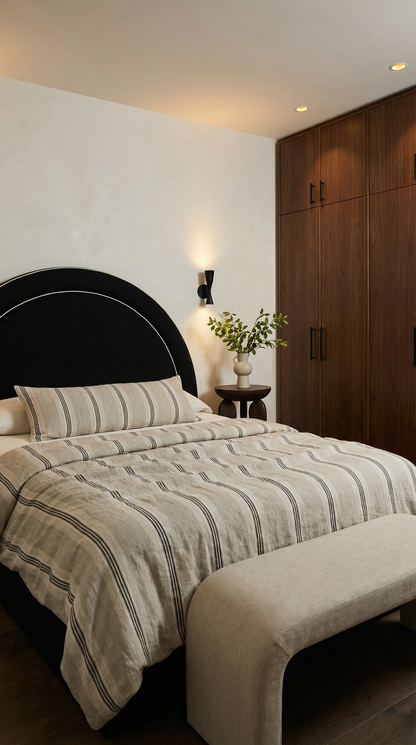 Capri Stripe Duvet Cover | Sage