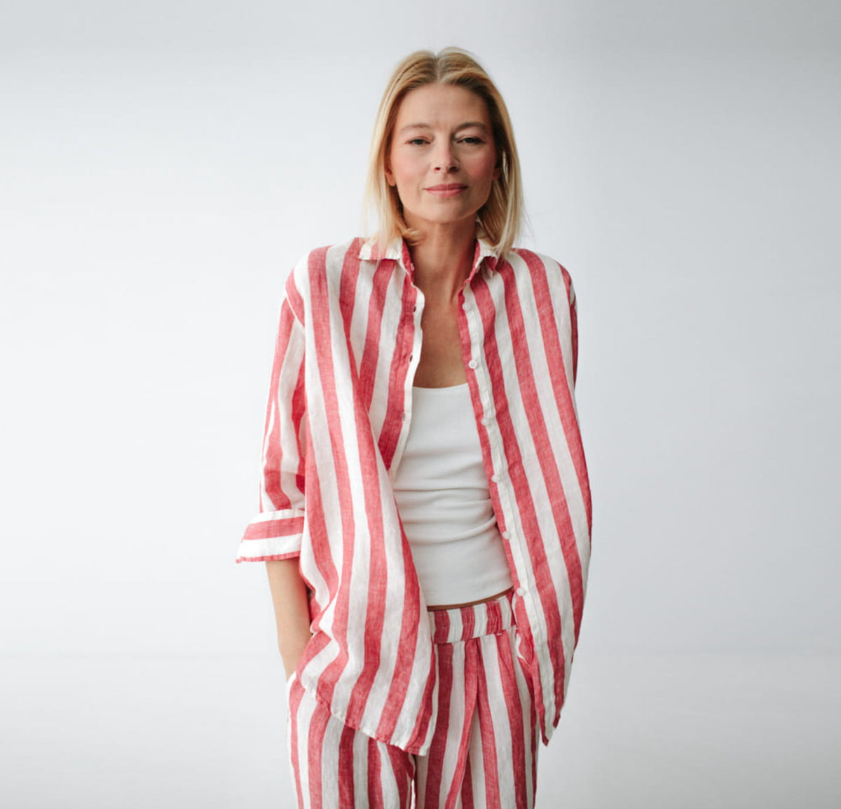 Linen Shirt | Red Stripes