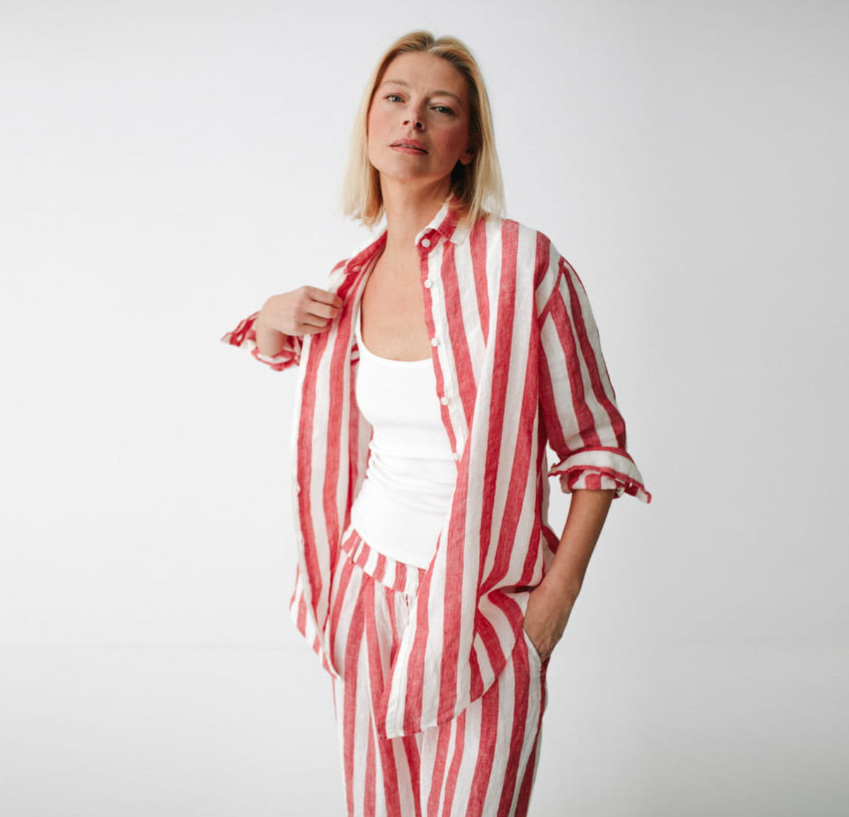 Linen Shirt | Red Stripes