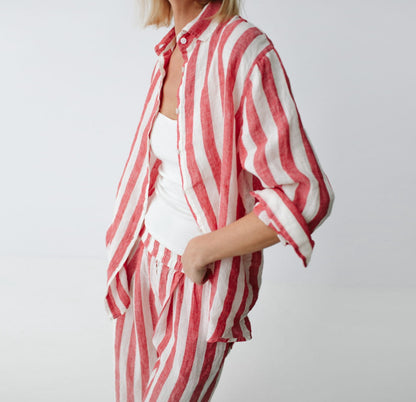 Linen Shirt | Red Stripes