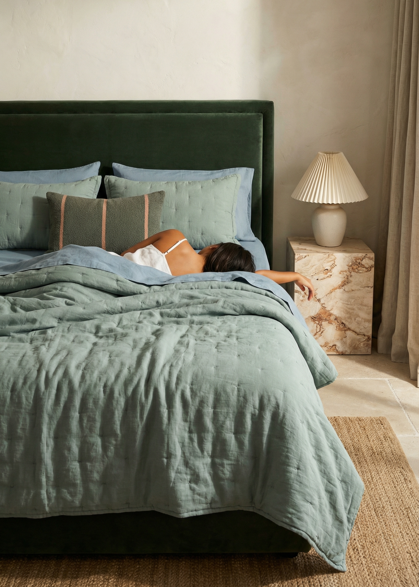 Linen Bedspread | Seagrass