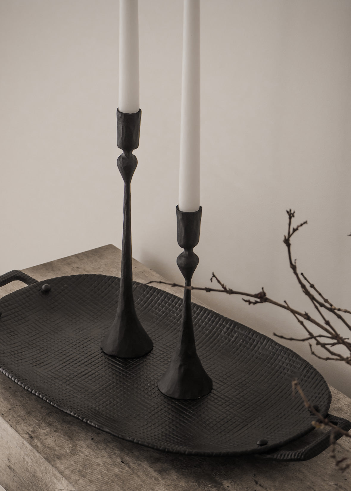 Cast Iron Candle Holder | Black