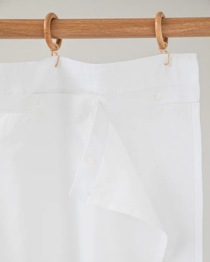 Waterproof Linen Shower Curtain - White