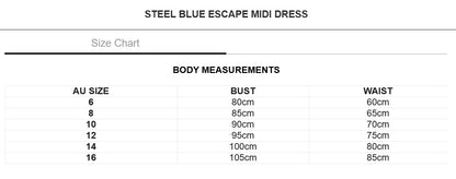 Escape Midi Dress - Steel Blue