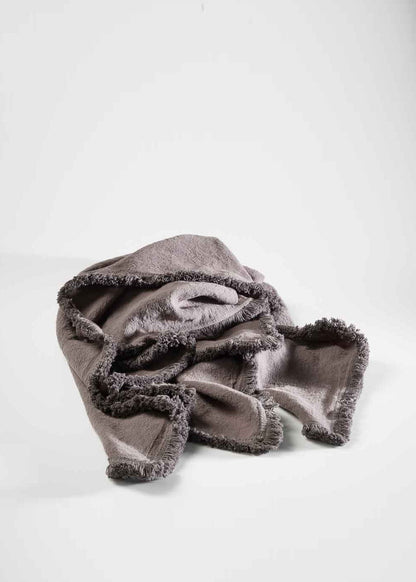 The Céleste Fringe Throw | Slate