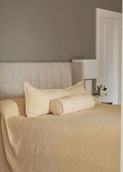 Linen Bed Cover — Soft Butter