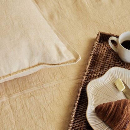 Linen Bed Cover — Soft Butter