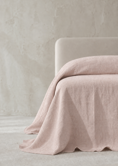 Heavy Linen Bedcover - Sweet Pea