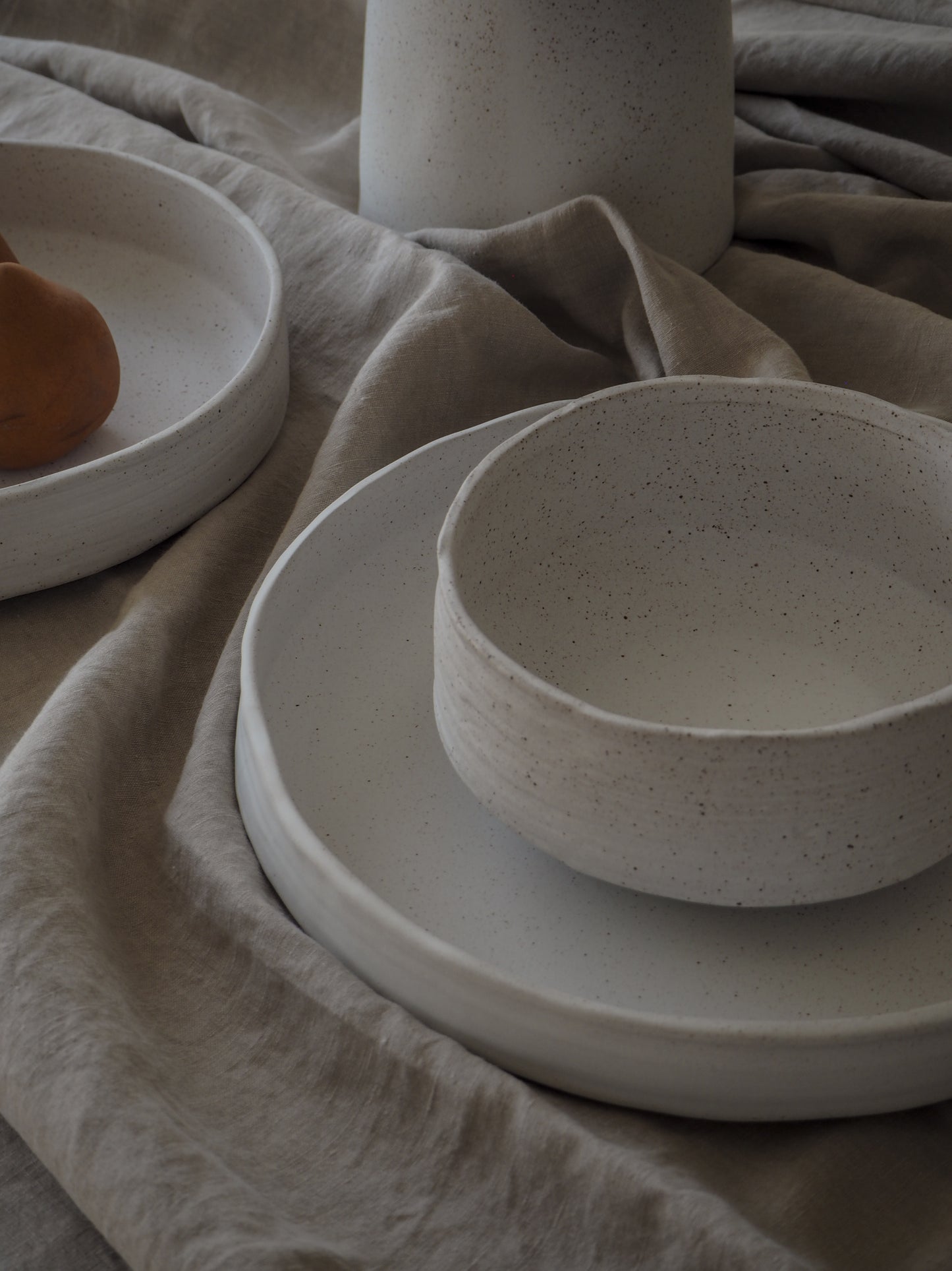 Organic Stoneware bowl | Sandy White | 21cm