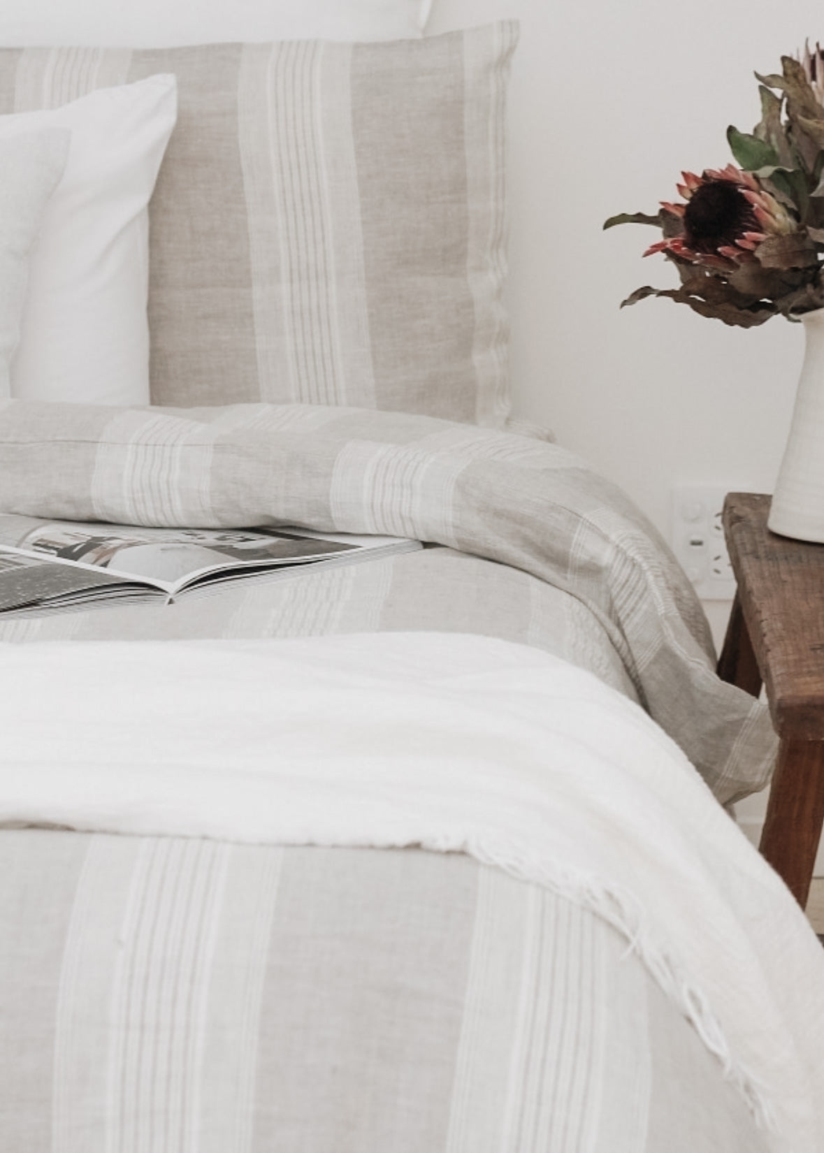 Linen Duvet Cover | Stripe | Made in New Zealand