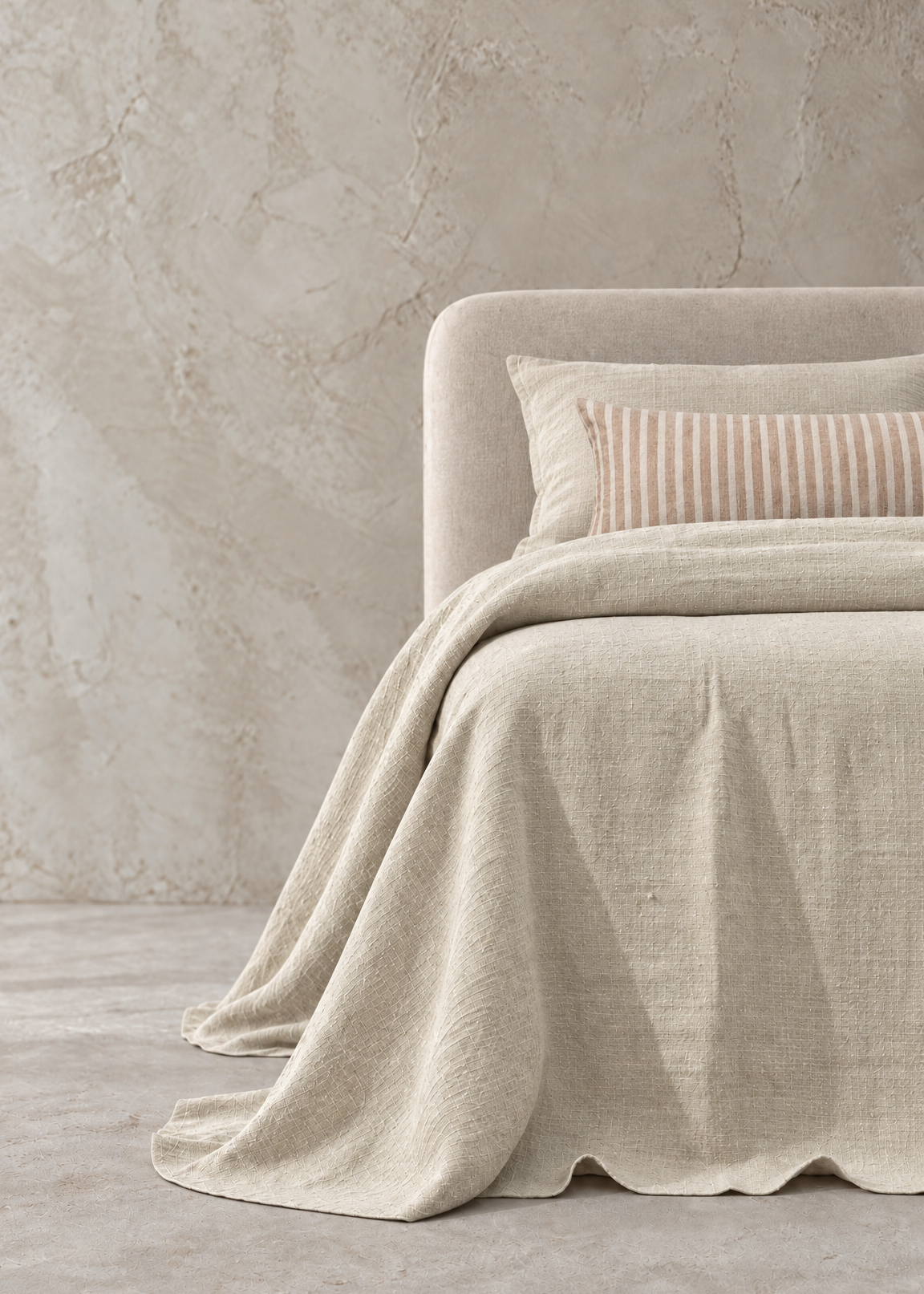 Linen Lumbar - Toffee Stripe 30cm x 90cm