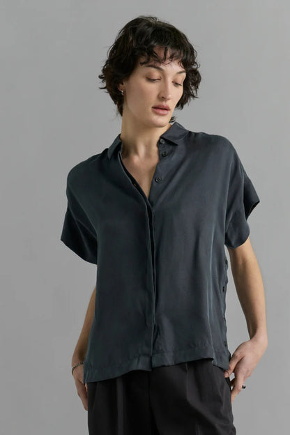 Lotus Shirt - Steel Blue