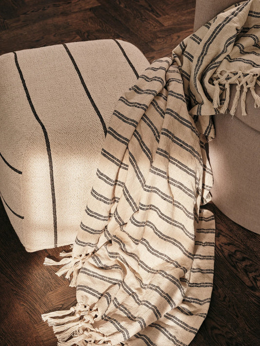 Elly Throw - Black & Natural