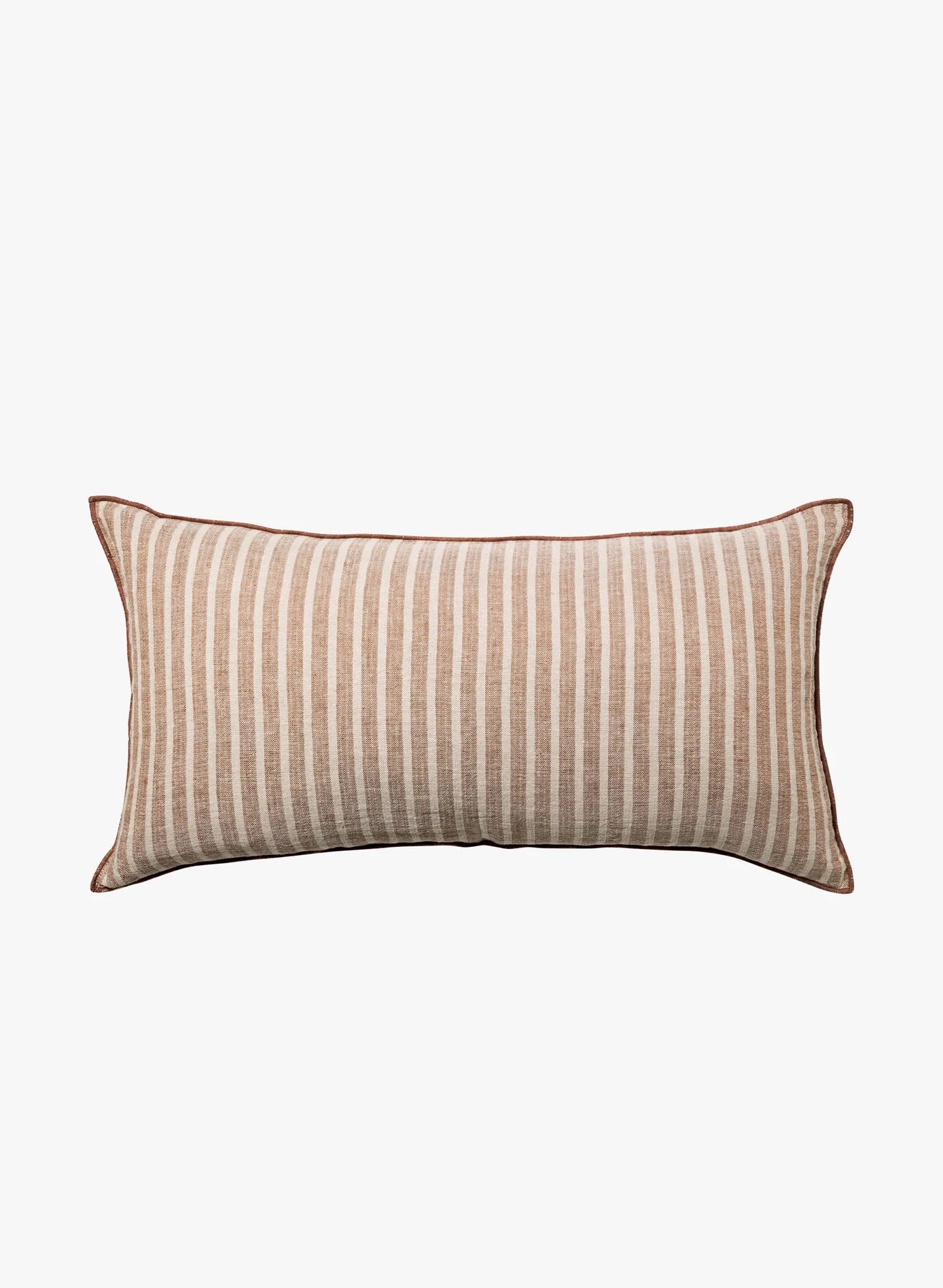 Linen Cushion — Toffee Stripe