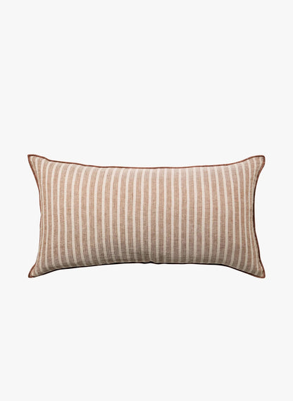 Linen Cushion — Toffee Stripe