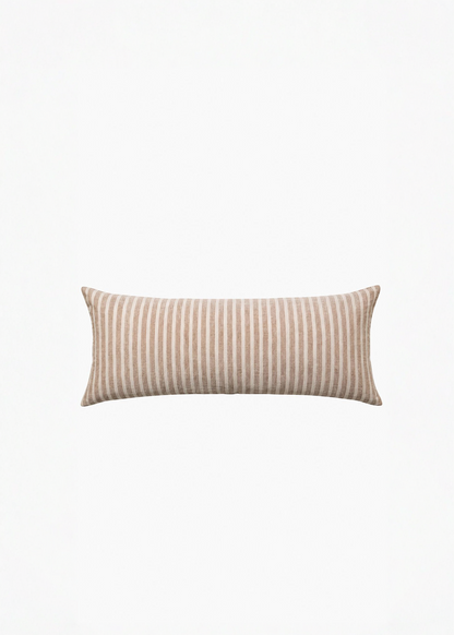 Linen Lumbar - Toffee Stripe 30cm x 90cm