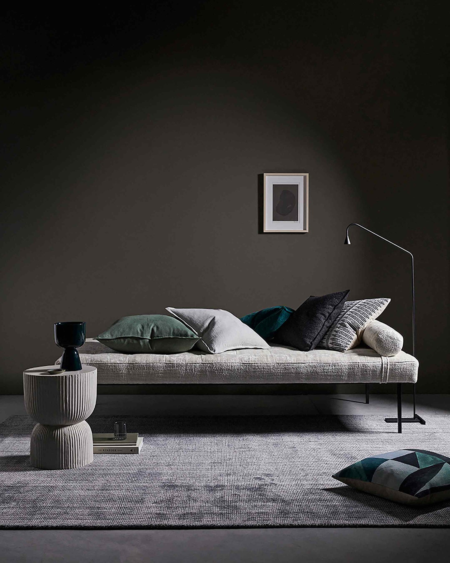 Travertine Floor Rug | Pewter