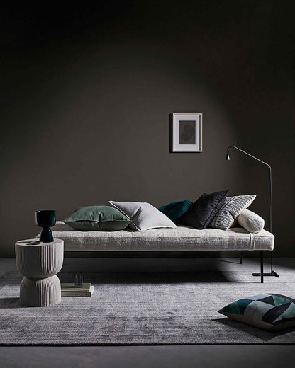 Travertine Floor Rug | Pewter