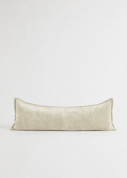 Grand Velvet Lumbar Cushion - Ecru