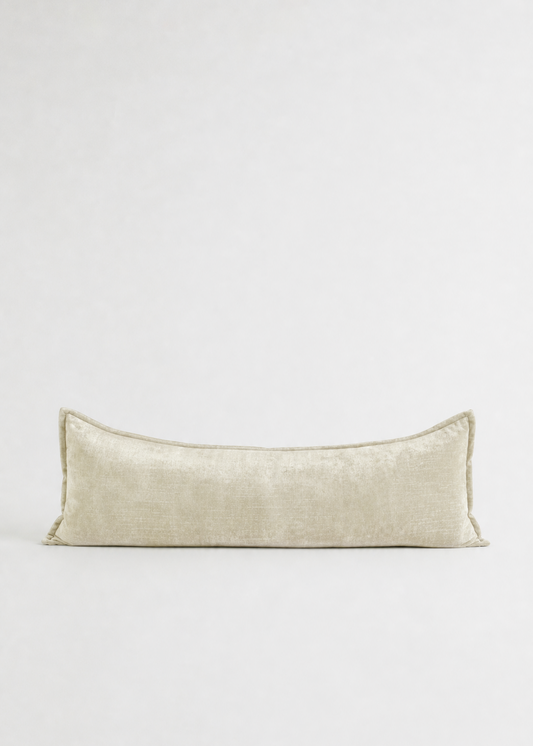 Grand Velvet Lumbar Cushion - Ecru