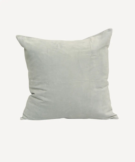 Velvet & Linen Cushion Cover | Light Grey