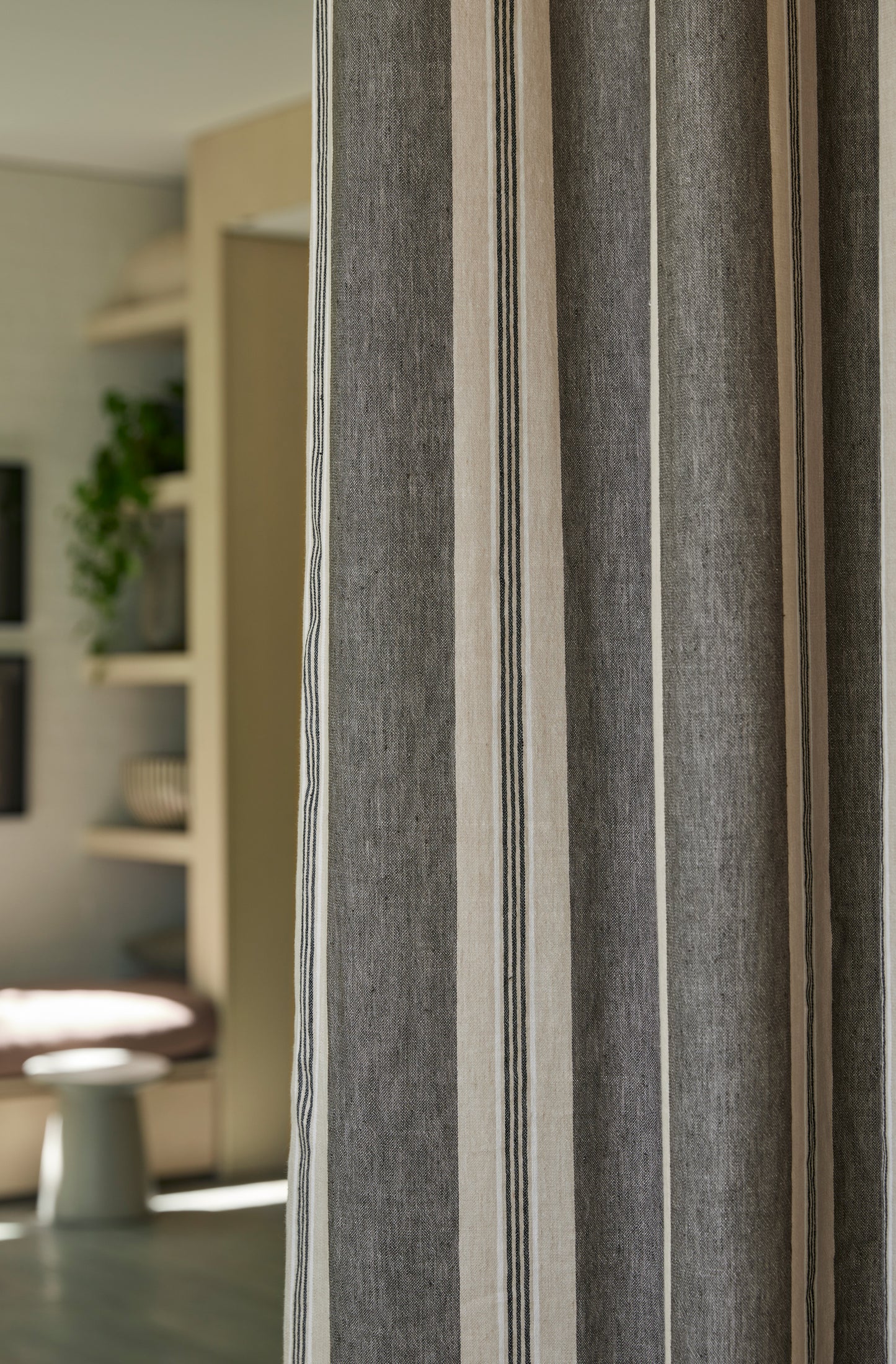 Capri Stripe Fabric Ash - 300cm