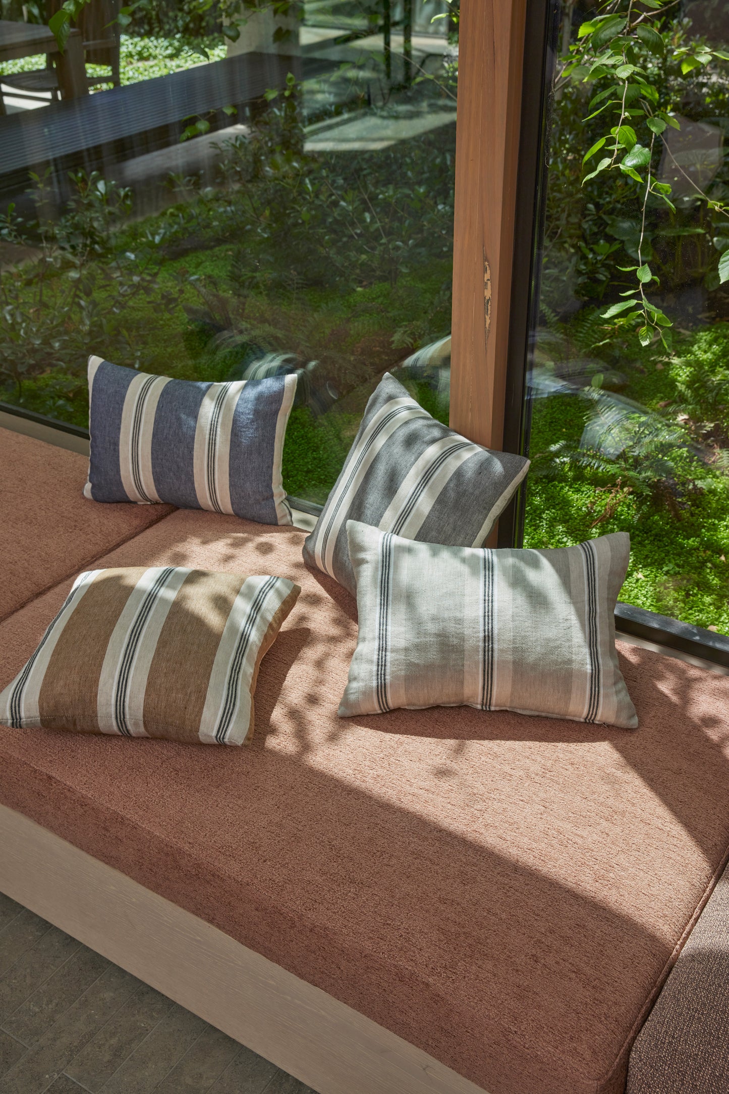 Capri Stripe Fabric Ash - 300cm