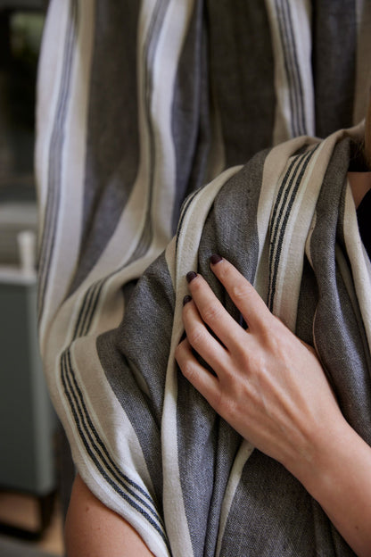 Capri Stripe Duvet Cover | Ink