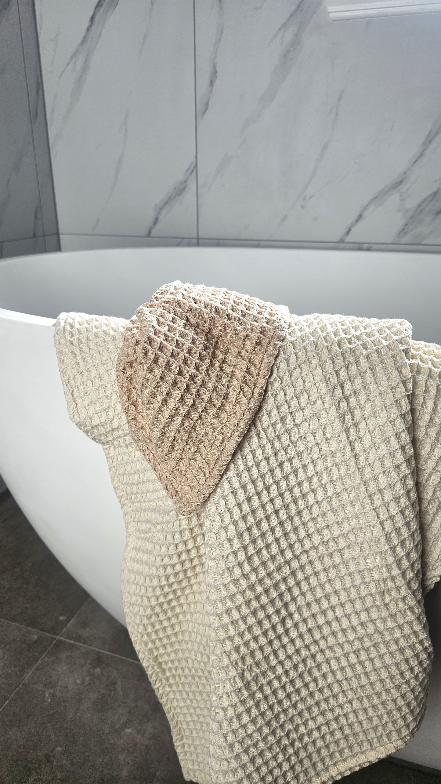 Linen Waffle Towels | Latte