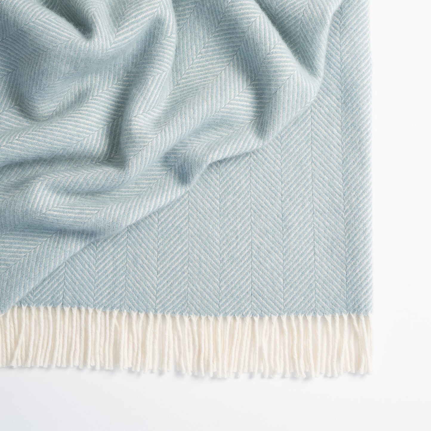 Duckegg Herringbone Wool Throw