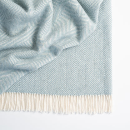 Duckegg Herringbone Wool Throw