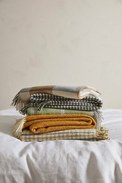 Duckegg Herringbone Wool Throw