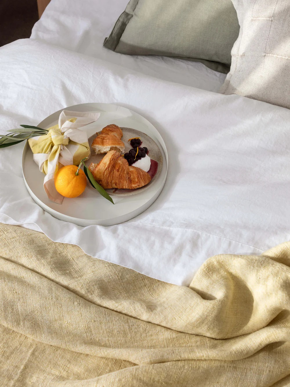 Soho Linen-Cotton Sheet Set | White