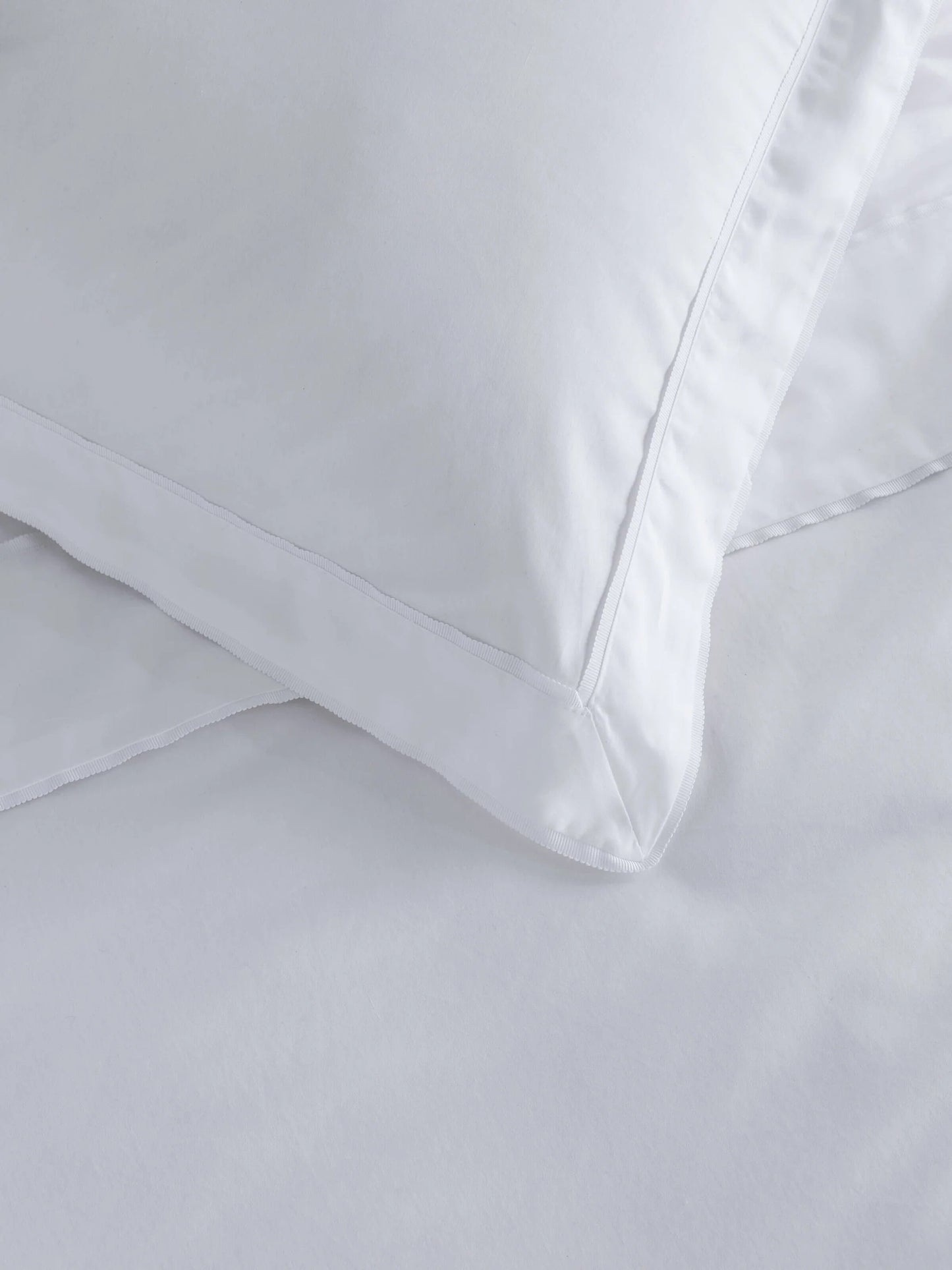 Egyptian Cotton Grosgrain Duvet Set | White