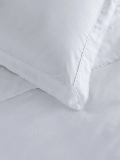 Egyptian Cotton Grosgrain Duvet Set | White