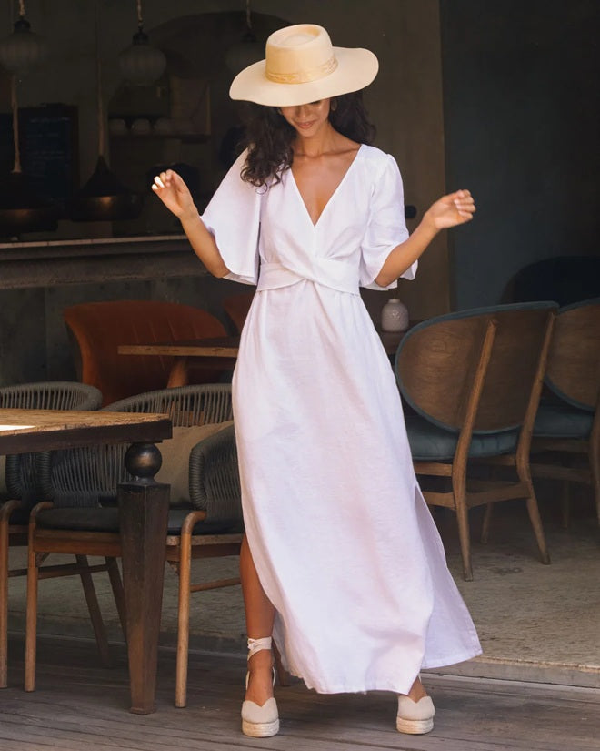 Sorelle Linen Dress - White