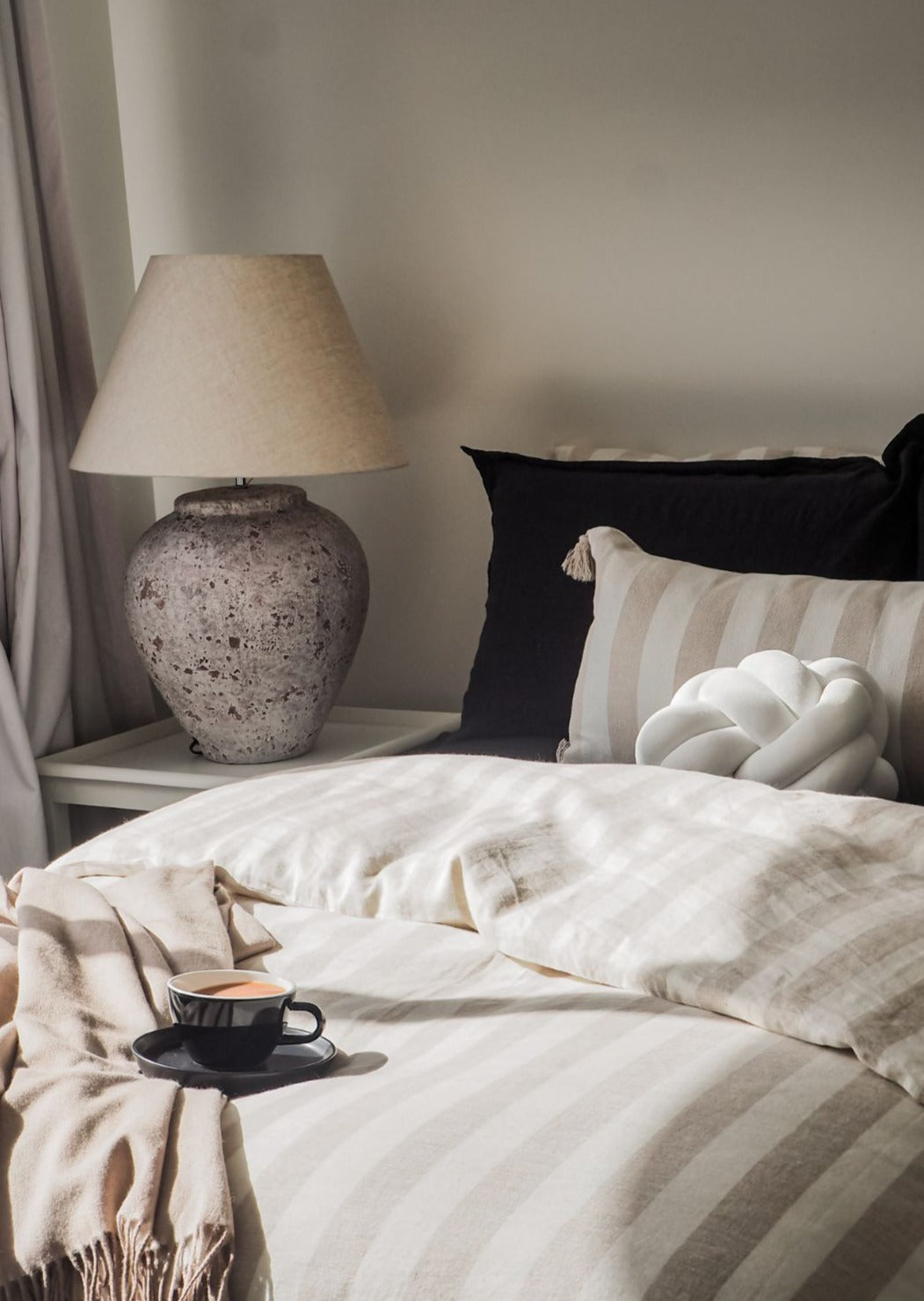 100% Pure Linen Fabric - Wide Stripe - 280cm