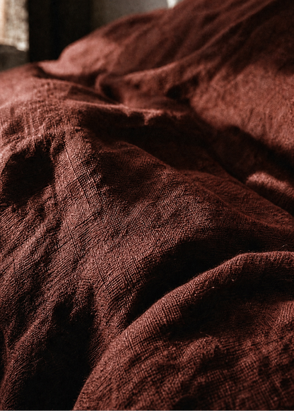 Linen Duvet Cover - Wine