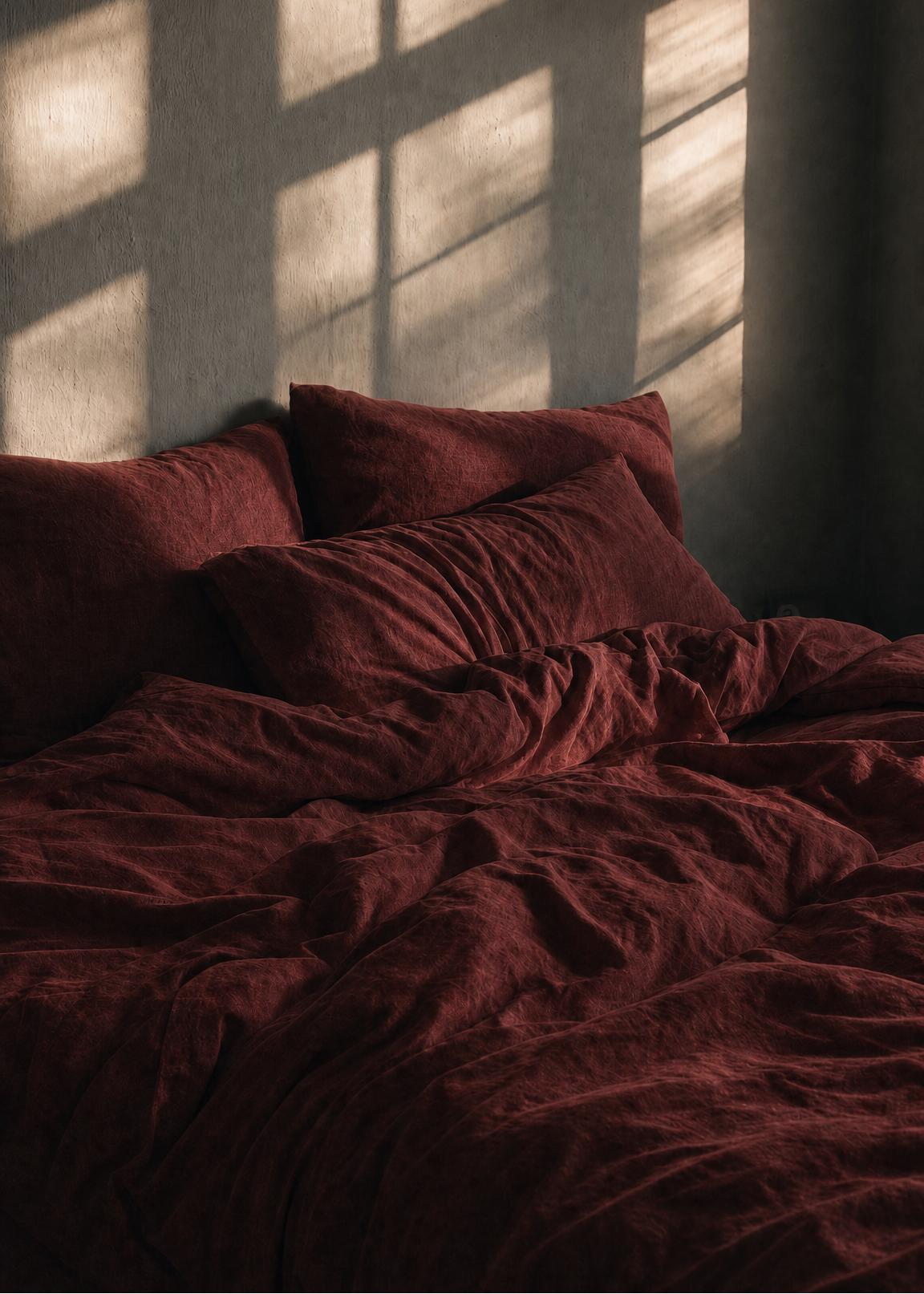 Linen Duvet Cover - Wine
