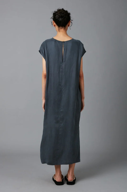 Escape Midi Dress - Steel Blue